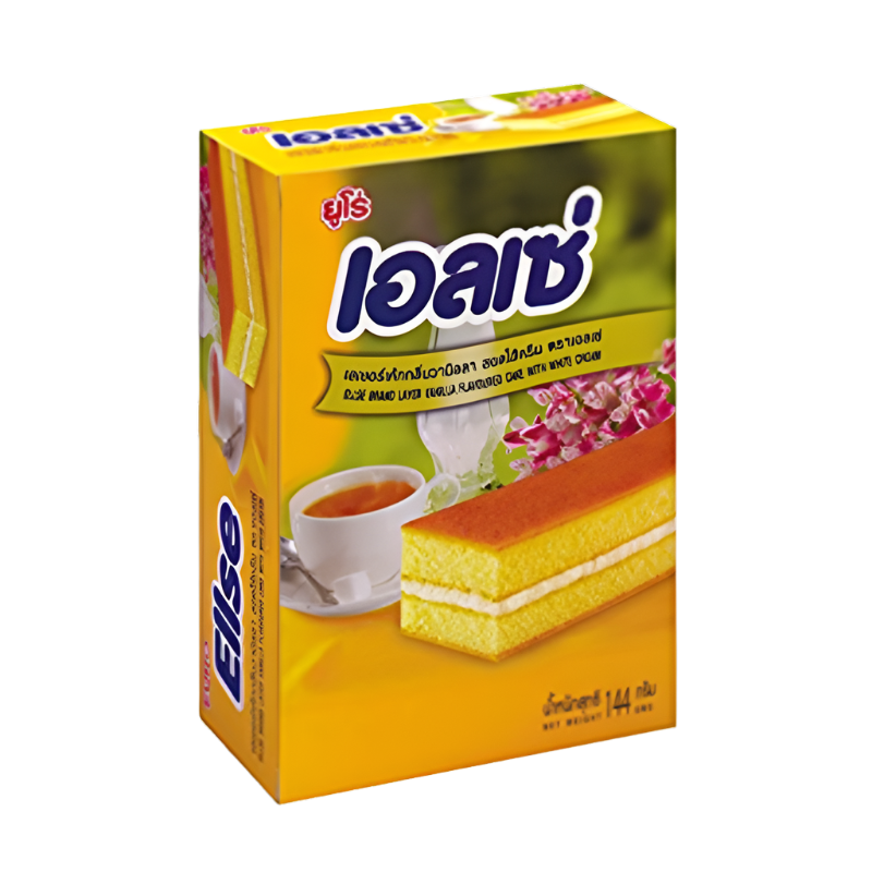 ເອວເຊ່ ເຄັກກິ່ນໝາກກ້ວຍ ປະສົມ ຄຮີມຂາວ 15g ແພັກ 24 ອັນ