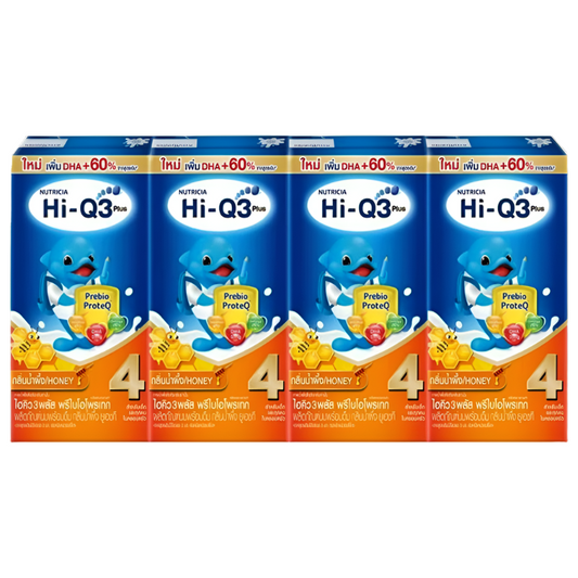 Hi-Q 3 Plus Prebio ProteQ Honey Flavoured UHT Milk Product  Formula 4 Size 110ml Pack of 4boxes
