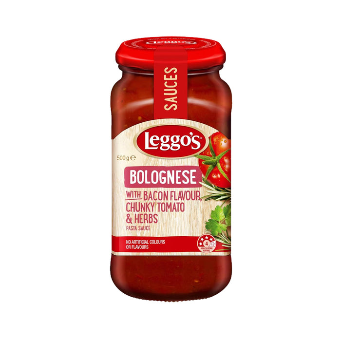 Leggo's Bolognese With Bacon Flavour Chunky Tomato & Herbs 500g