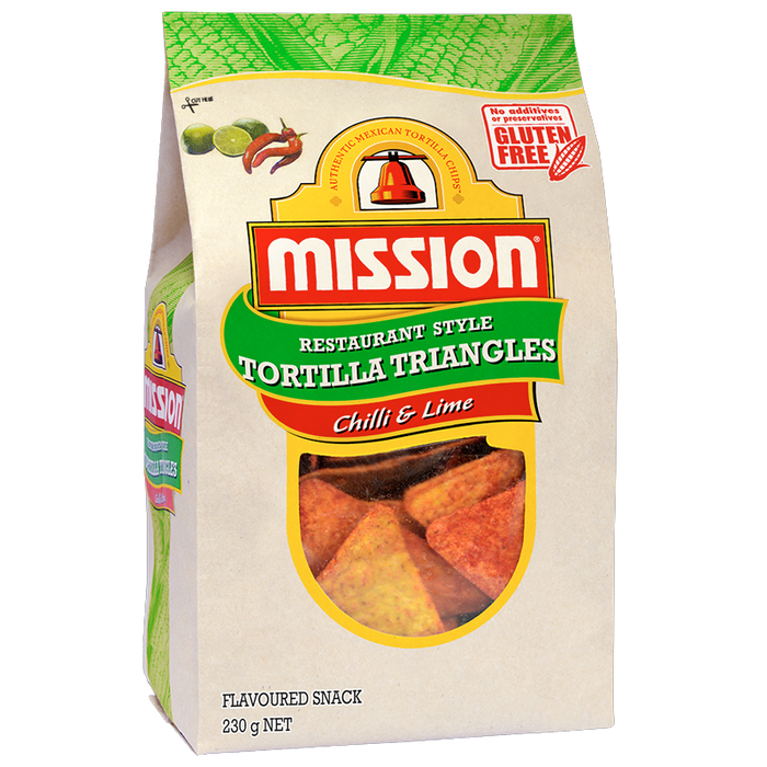 Mission Restaurant Style Tortilla Triangles Chilli &amp; Lime 230g