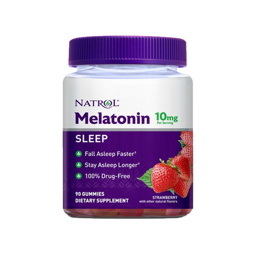 Natrol Melatonin 10mg Sleep Aid Gummies Strawberry 90 Gummies