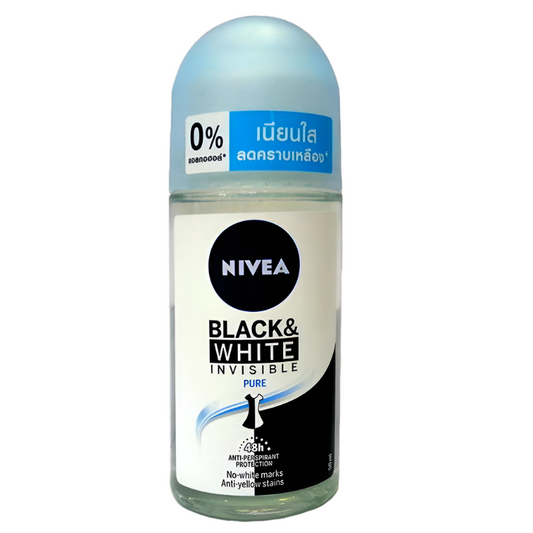 Nivea Black & White Invisible Pure Roll-on  Deodorant 48h Anti-Perspirant Protection Size 50ml