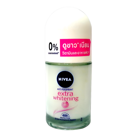 Nivea extra whitening Roll-deodorant 48h Protection 10 Skin Nutrients & Vitamins Anti-Perspirant Size 25ml