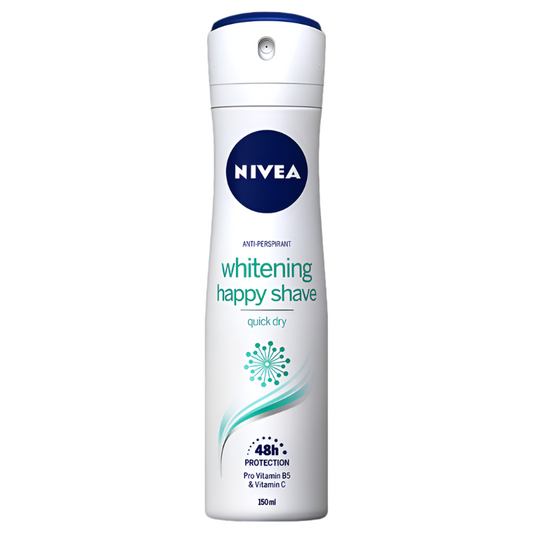 Nivea whitening happy shave Spray Deodorant 48h Protection Pro Vitamin B5 & Vitamin C Anti-Perspirant Size 150ml
