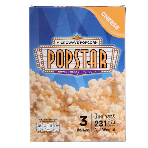 Popstar Microwave Popcorn With Cheese 231g