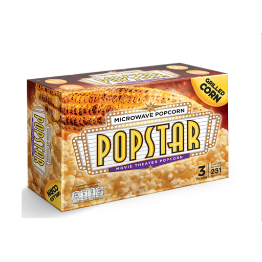 Popstar Microwave Popcorn With Grilled Corn 231g