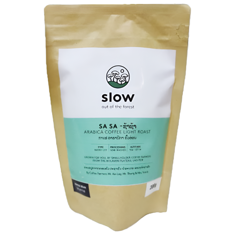 SLOW ຊາຊາອາຣາບີກາ ກາເຟຂົ້ວອ່ອນ (ດິນ) 200g