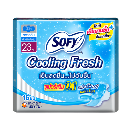 Sofy Cooling Fresh Super Slim 0.1 Sanitary Napkin with Wings For Day Pack of 16pcs