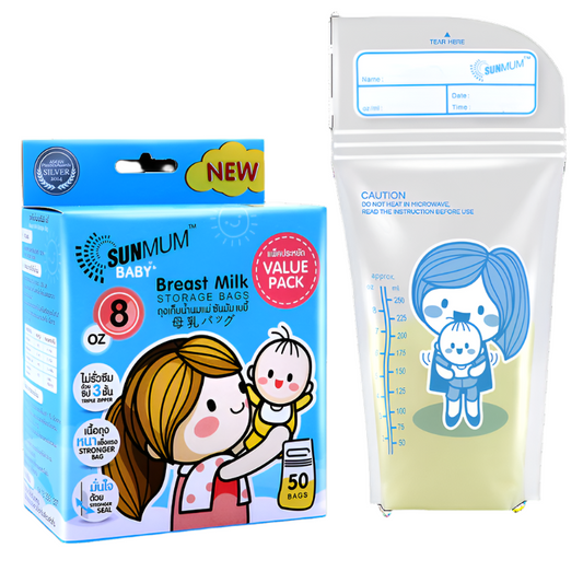 Sunmum Baby Breast Milk Storage Bags Size 8oz Pack of 50bags