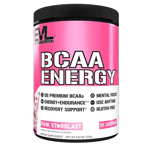 Evlution Nutrition BCAA Powder for Pre Workout & Muscle Recovery, 30 Servings Fruit Punch ( Pink Starblast ) 270g