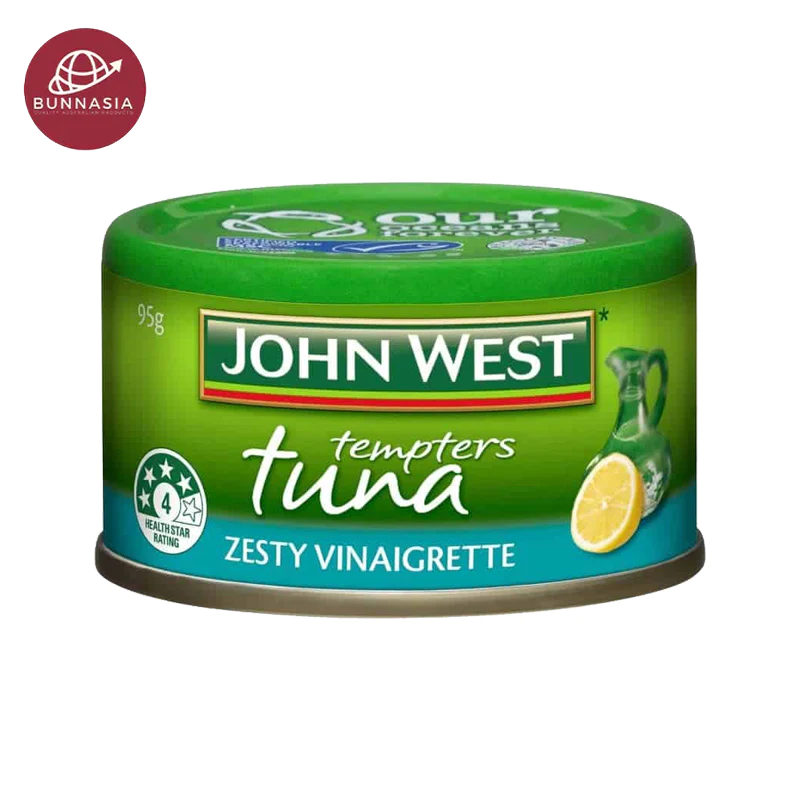 ທູນ່າກະປ໋ອງ JOHN WEST LEMON & CRACKED PEPPER TUNA 95G