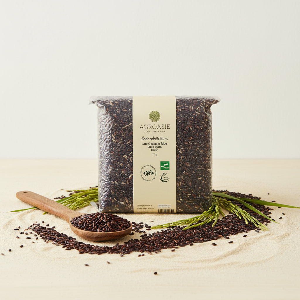 Bag of Agroasie black tea on a white background