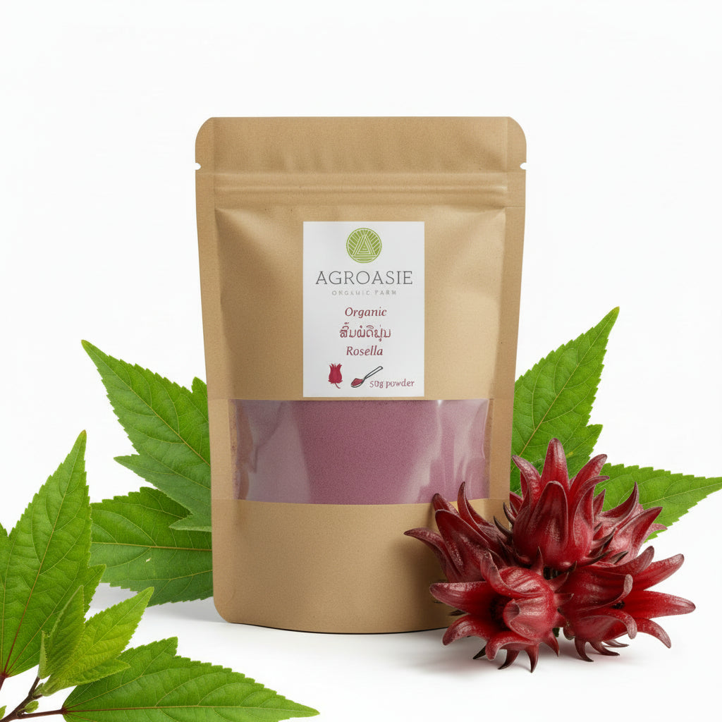 Brown package with Agroasie label on a white background