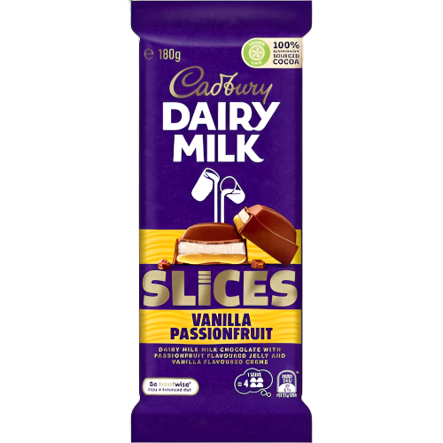 Cadbury Block Slices Vanilla Passionfruit 180g