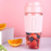 Portable Blender Fruit Juicer Cup Mini Cordless Personal Travel Mixer Smoothies Maker 300ML Stirring for Milk Shake (ສີບົວ) 