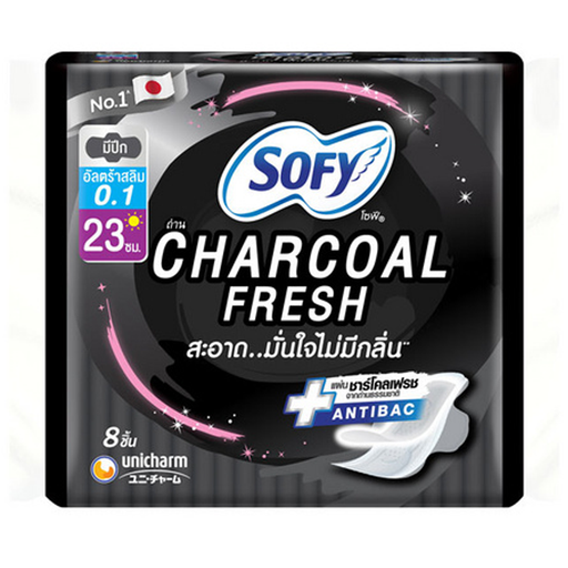 Sofy Sanitary Napkin Charcoal Fresh 23 cm  (Day 8 Pads)