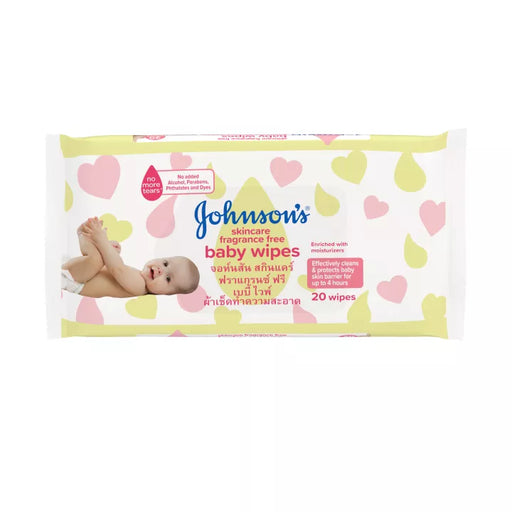 ຜ້າເຊັດໜ້າເດັກ Johnson's Baby Skincare Wipe (Free Fragrance) 20pcs