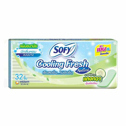 Sofy Cooling Fresh cucumber extract with a thin smell of 32pcs