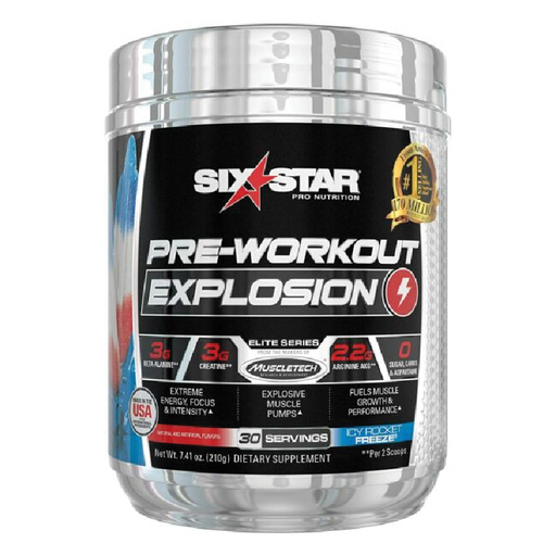 Six Star Explosion Pre Workout Powder,  Icy Rocket Freeze, 30 Servings