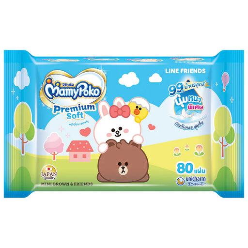 Mamy poko Premium Soft Wet tissue 80 ແຜ່ນ