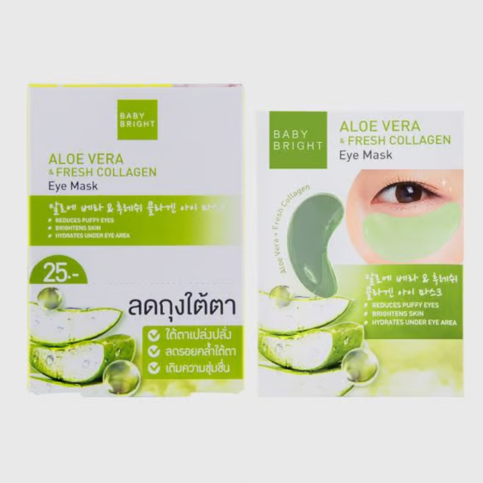 BABY BRIGHT Aloe Vera &amp; Fresh Collagen Eye Mask 2,5g ຊອງ 6 ເມັດ