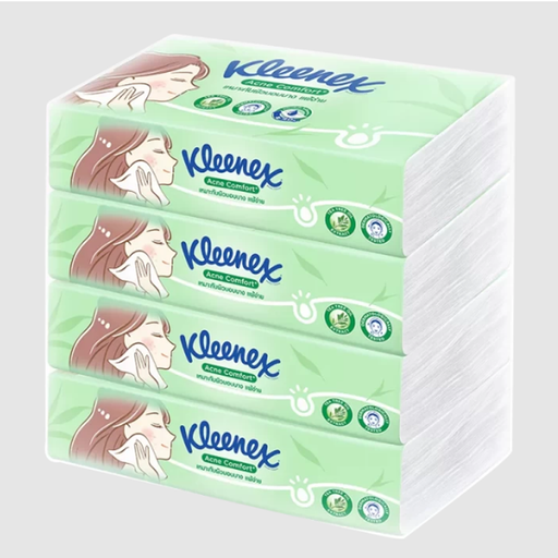 Kleenex Acne Comfort Soft Box Facial Tissue 100sheets Pack4