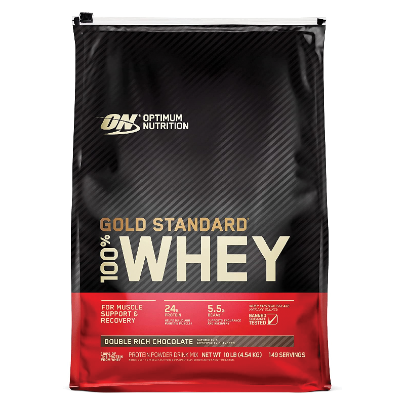 Whey Gold Standard  Double Rich Chocolate NET WT 10LB (4.54KG) 149 SERVINGS