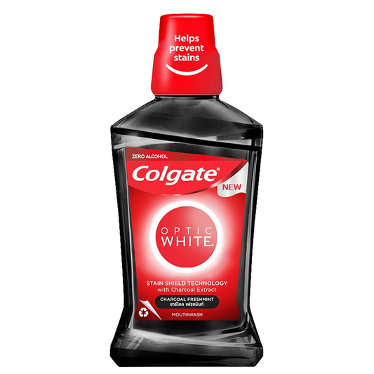 Colgate Mouthwash Optic White Charcoal Fresh Mint 500 ml