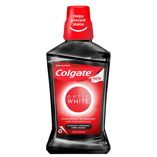 Colgate Mouthwash Optic White Charcoal Fresh Mint 500 ml.