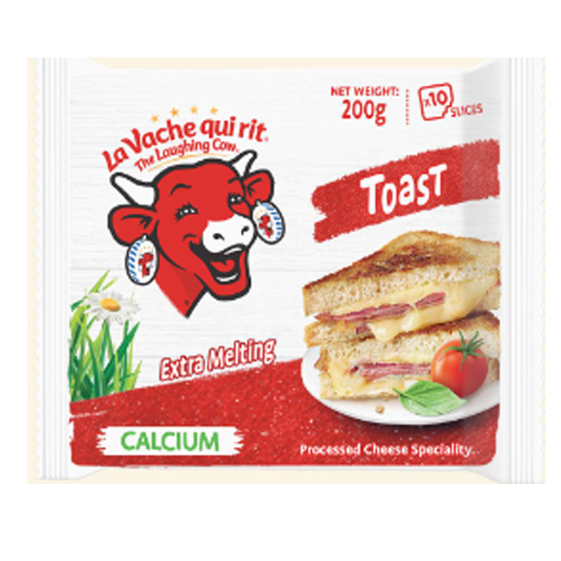 Lavache quirit The Laughing Cow Processed Cheese Slices Toast 10slices Size 200g