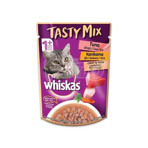 Whiskas Tasty Mix Pouch Tuna Kanikama Carrot in Gravy 70g