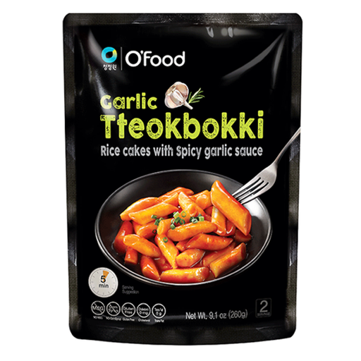 O’Food Tteokbokki Rice Cakes with Red Chilli and Garlic sauce  260g