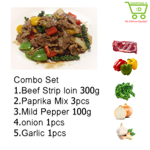 Combo Set Stir Fried Beef with Black Pepper