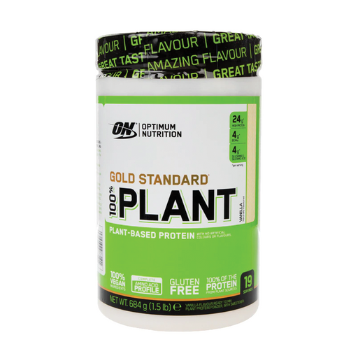 ON GOLD STANDARD 100%  PLANT Vanilla Protein Powder Drink Mix NET WT 1.59LB (722G)