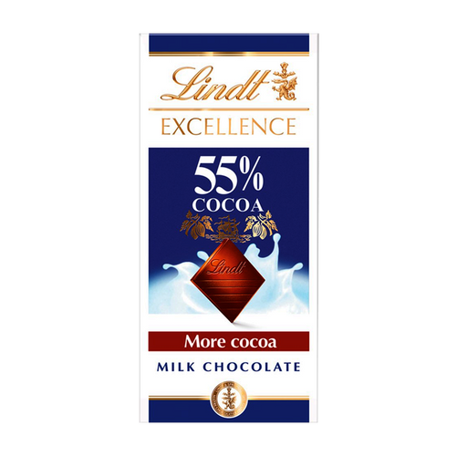 Lindt EXCELLENCE 55% COCOA MILK CHOCOLATE  100G