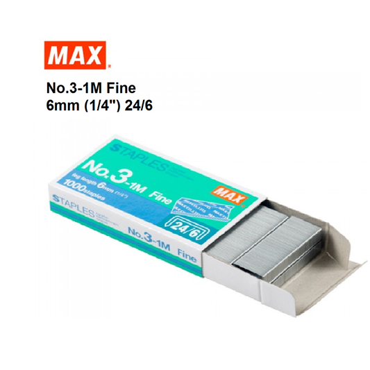 Max Staples Bullets Dawai Kokot No.3-1M Fine 6mm (1/4") 24/6