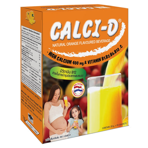 Calci-D ລົດຊາດສົ້ມທໍາມະຊາດ ເຄື່ອງດື່ມທີ່ມີແຄຊຽມສູງ 400mg ແລະວິຕາມິນ B1,B2,B6,B12,C