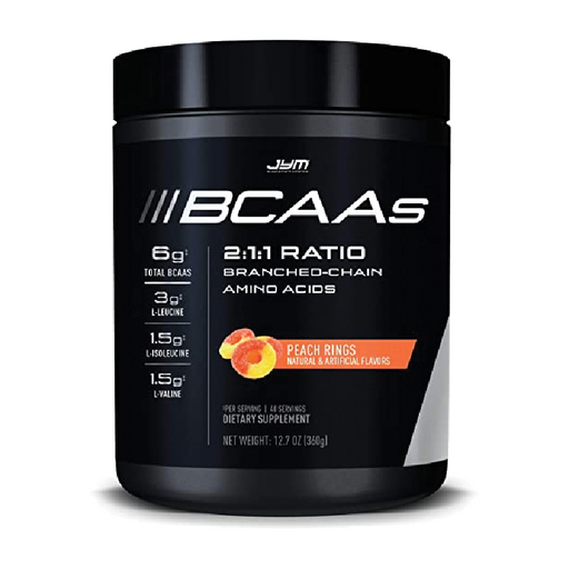 JYM Supplement Science, BCAAs, ອັດຕາສ່ວນ 2:1:1, Branch Chain Amino Acids, 40 Servings, Peach Rings 360g