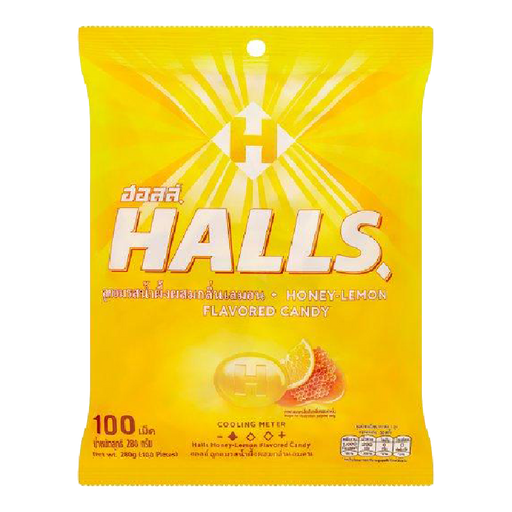Halls Fresh Honey-Lemon Center-Filled Candy Size 280g Pack of 100pcs