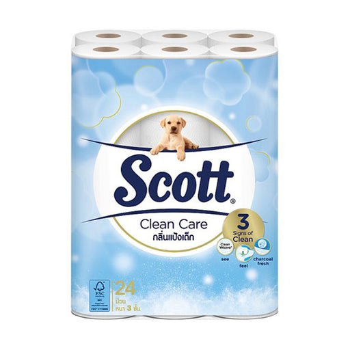 Scott tissue Clean Care 3 signs of clean baby powder scent 24 rolls