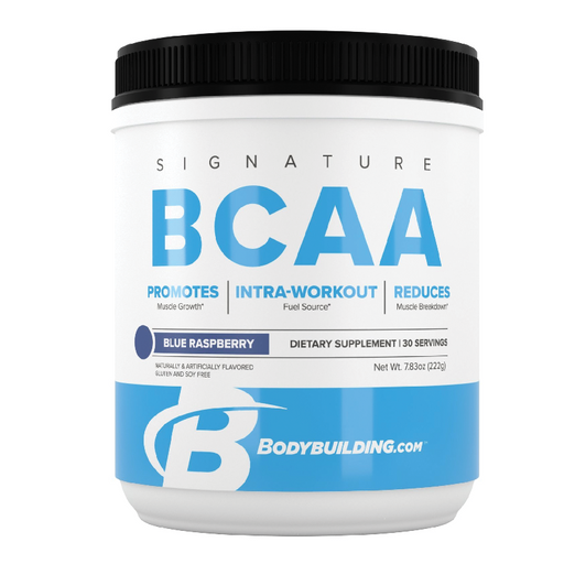 Bodybuilding Signature BCAA Powder Essential Amino Acids Nutrition Supplement  Promote Muscle Growth and Recovery  30 Servings, Blue Raspberry