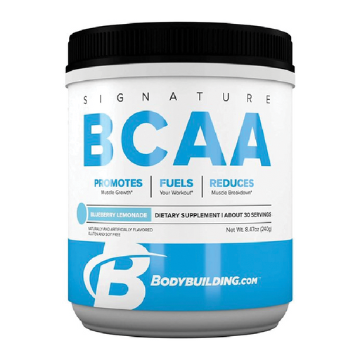 Bodybuilding Signature BCAA Powder Essential Amino Acids Nutrition Supplement Promote Growth and Recovery 30 servings, Blueberry Lemonade