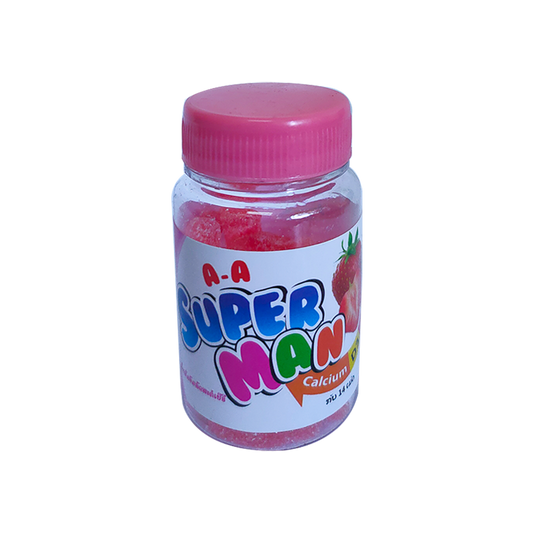 A-A Super Man Calcium D3 Strawberry flavour boxes of 14 pcs