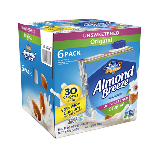Almond Breeze Unsweetened Original Almond Milk 946ml Pack of 6pcs