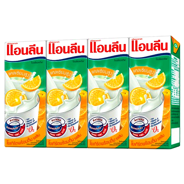 Anlene BonezActiv Orange Flavour UHT Drinking Yoghurt 180ml Pack of 4boxes