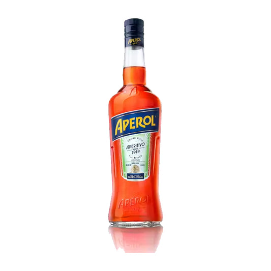 A bottle of Aperol 1919 Ricetta Original with a red label on a white background.