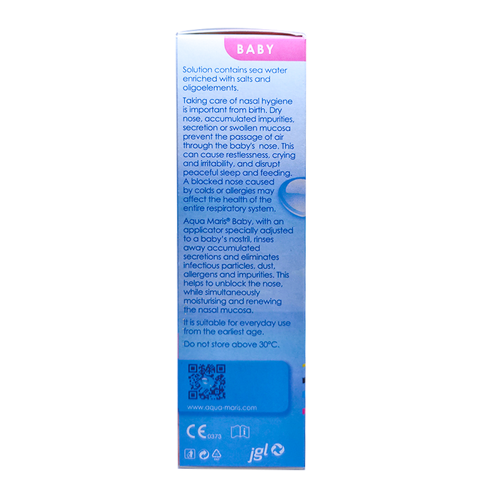 Aqua Maris Baby 100% Natural Nasal Spray Adriatic Sea Water Size 50 ml