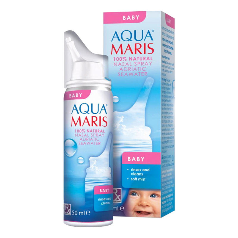 Aqua Maris Baby 100% Natural Nasal Spray Adriatic Sea Water Size 50 ml