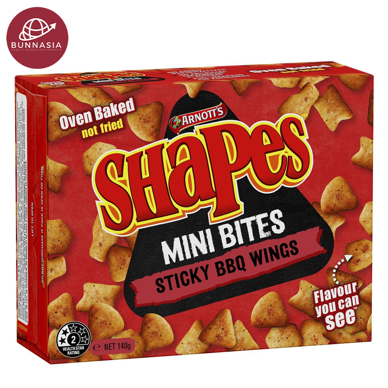 Arnott's Shapes Mini Bites Sticky BBQ Wings Flavor 140g 