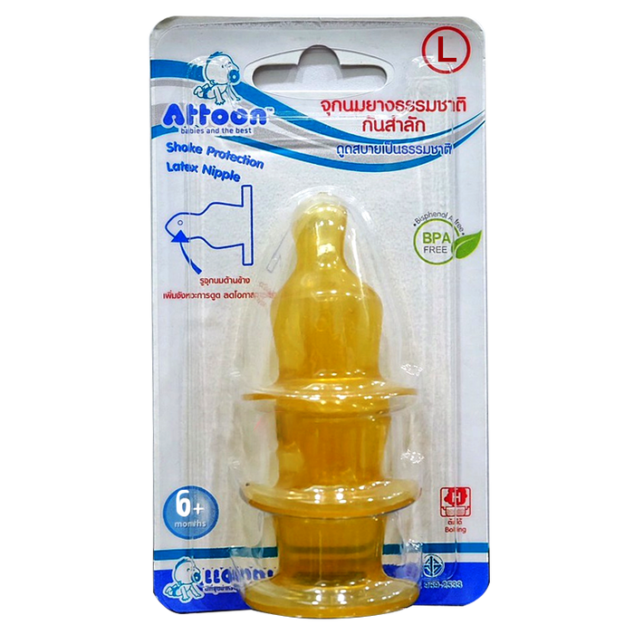 Attoon Shoke Protection Latex Nipple Size L Pack 3pcs